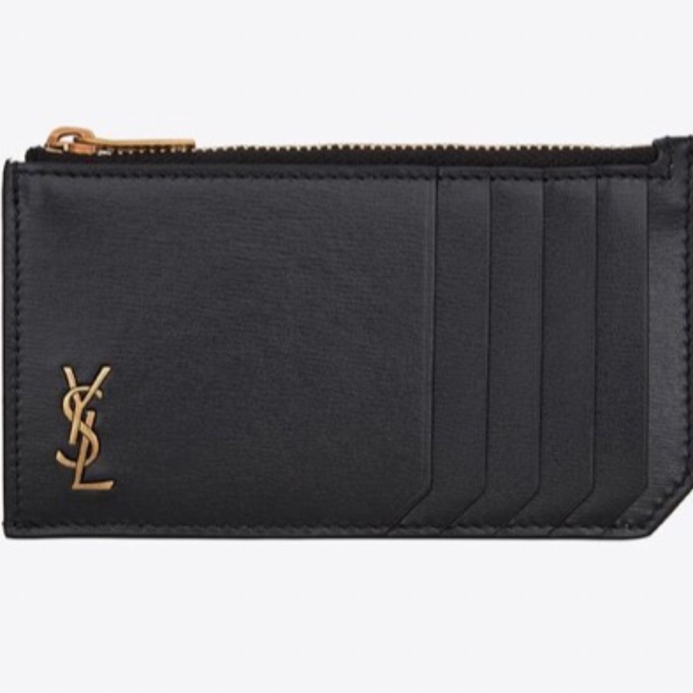YSL Monogram Tiny Zip Card Case Wallet